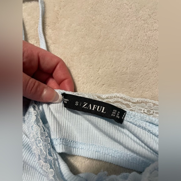 Light blue Zaful tank top/bralette! - Picture 2 of 3